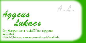 aggeus lukacs business card